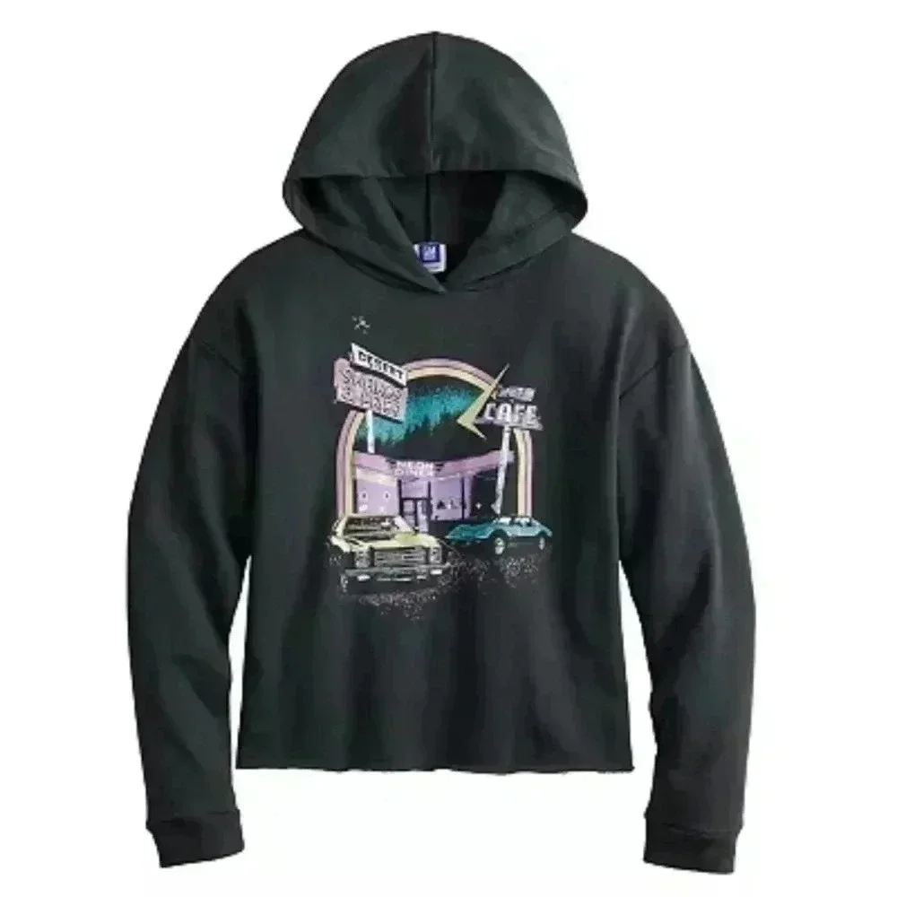 DESERT Shakes & Fries Cropped Fleece Hoodie. Nwt size small - Picture 1 of 10